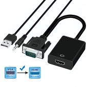 Vga To Hdmi Kablo Dönüştürücü Projeksiyon Tv Görüntü Ses Çevirici - 1