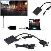Vga To Hdmi Kablo Dönüştürücü Projeksiyon Tv Görüntü Ses Çevirici - 3