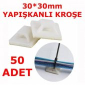 Yapışkanlı Kroşe Elektrik Kablo Bağı Kroşesi 3X3Cm 50 Adet thumbnail 1
