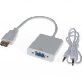Hdmi To Vga Kablo Çevirici Dönüştürücü Ses Çıkışlı Çevirici Kablo 552901773 - 1