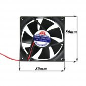 8Cm Kasa Fanı Siyah 80 x 80 x 25Mm Kasa Soğutucu Fan Sessiz - 1