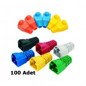 Rj45 Kılıf Cat5 Renkli Koruyucu Network Boot 100 Adet Papuç - 1