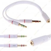 Kulaklık Mikrofon Ayırıcı Y Splitter Kablo 2 X 3 5Mm Stereo - 4