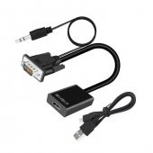 Vga Hdmi Dönüştürücü Kablo + Audio Ses Çevirici Vga To Hdmi - 3