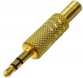 3.5 Mm Stereo Erkek Jak Metal Gold Altın Sarı thumbnail 1