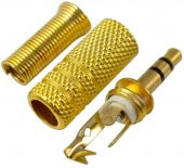 3.5 Mm Stereo Erkek Jak Metal Gold Altın Sarı thumbnail 2