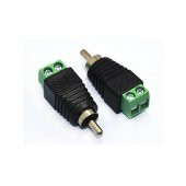 Rca Erkek Fiş Vidalı Terminal Konektörü Cctv Kamera Video Balun - 6