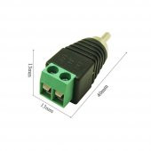 Rca Erkek Fiş Vidalı Terminal Konektörü Cctv Kamera Video Balun - 7