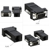 Vga Extender Male To Lan Cat5 Cat5E Rj45 Female 2 Adet thumbnail 4