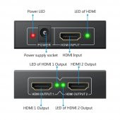2 Port 4K Hdmi Splitter Çoklayıcı 3D 2160P - 1 Giriş 2 Çıkış thumbnail 5