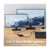 2 Port 4K Hdmi Splitter Çoklayıcı 3D 2160P - 1 Giriş 2 Çıkış thumbnail 7