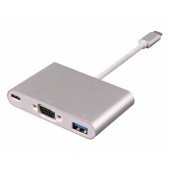 Type-C To 3 In 1 Vga Usb 3.0 Dönüştürücü Çevirici Adaptör Hub - 1