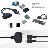 Usb 3.0 2.5 Inç Sata Ssd Hdd Hard Disk Kablosu Veri Aktarma - 8