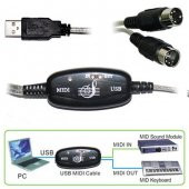 Usb Midi Kablo Org Adaptör Keyboard Adapter Piyano - 2 Metre - 3