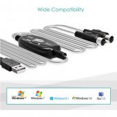 Usb Midi Kablo Org Adaptör Keyboard Adapter Piyano - 2 Metre - 5