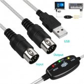 Usb Midi Kablo Org Adaptör Keyboard Adapter Piyano - 2 Metre - 8