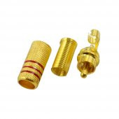 Rca Erkek Tos Jak Fiş Metal Yaylı - Kırmızı Çizgili - 4