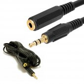 5M Aux Stereo 3.5Mm Ses Kulaklık Uzatma Kablosu Altın Uç 5 Metre - 1