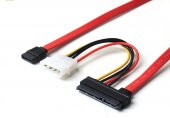 Sata To Sata Kablo 22 Pin To 7 Pin + 4 Pin Molex Power Kablo thumbnail 1