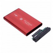 2.5 Hdd Kutusu Usb 2.0 Harici Metal Harddisk Kutusu Kırmızı thumbnail 1