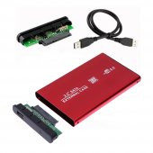 2.5 Hdd Kutusu Usb 2.0 Harici Metal Harddisk Kutusu Kırmızı thumbnail 2