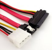 Sata To Sata Kablo 22 Pin To 7 Pin + 4 Pin Molex Power Kablo thumbnail 3