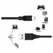Wozlo 5 Pin Mini Usb Kablo Mp3 Fotoğraf Makinesi Kamera HDD Harddisk Navigasyon Kablosu 30 CM - 4