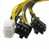 6 Pin To 2 X 8 Pin Pci-E Ekran Kartı Power Çevirici Bakır Kablo - 3