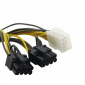 6 Pin To 2 X 8 Pin Pci-E Ekran Kartı Power Çevirici Bakır Kablo - 5