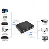 Hdmi To Vga Çevirici+R/L Audio Converter Ses ve Görüntü Çevirici - 5
