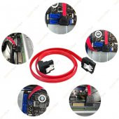 40 Cm Sata Data Kablo - 90 Derece - Metal Klip - 3