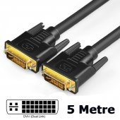 Dvi To Dvi Kablo Çift Filtreli Dvi-I Dual Link 24+5 Kablo 5 Metre thumbnail 1