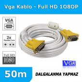50M Metre Çift Filtreli Monitör Tv Projeksiyon 1080P Vga Kablo - 1