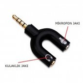 Kulaklık Mikrofon Birleştirici Adaptör 3.5Mm Ayırıcı Aparat - 3