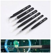 Esd Hassas Elektronik Cımbız Seti Antistatik Çelik Tweezer Set - 5