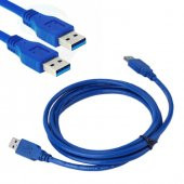 Usb 3.0 Erkek Erkek Kablo Mavi - Iki Ucu Erkek Usb Kablo - 3 Mt - 3