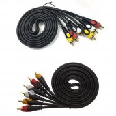 5M 3 Rca To 3 Rca Ses Video Sinyal Kablosu Özel Bakır Seri - 6