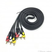 10M 3 Rca To 3Rca Ses Video Sinyal Kablosu - Özel Bakır Seri thumbnail 5