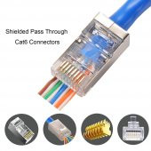 100 Adet Rj45 Cat6 Ftp Ez Konnektör Yeni Nesil Delikli Konnektör - 1