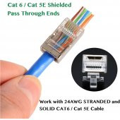 100 Adet Rj45 Cat6 Ftp Ez Konnektör Yeni Nesil Delikli Konnektör - 3