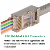100 Adet Rj45 Cat6 Ftp Ez Konnektör Yeni Nesil Delikli Konnektör - 4