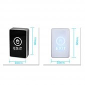 Bas Aç Dokunmatik Çıkış Butonu Exit Mavi Led Sıva Üstü 86x50Mm thumbnail 3