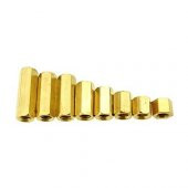 Koodmax-M2.5 X 12Mm Pirinç Aralayıcı Distans - Dişi - Dişi M2.5*12+5Mm - 2