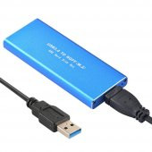 M.2 Ngff To Usb 3.0 Ssd Sata Hdd Harddisk Kutusu - Aliminyum Mavi - 1