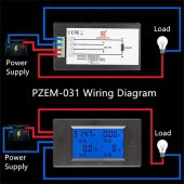 Koodmax-Dijital Lcd Ekran Voltaj Amper Gerilim Akım Güç Enerji Ölçer 100A - 7