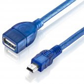 5 Pin Mini Usb Erkek - Usb Dişi Kablo 50Cm - Mini Uzatma - 6