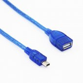 5 Pin Mini Usb Erkek - Usb Dişi Kablo 50Cm - Mini Uzatma - 7