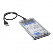 Wozlo 2.5 İnç Sata Usb 2.0 Harddisk Kutusu - Şeffaf - Mini Usb thumbnail 6