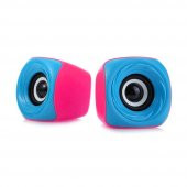 Ezeey T11 Mini 1+1 Ses Bombası USB 2.0 Stereo Hoparlör Pembe - Mavi thumbnail 1