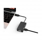 Displayport To Hdmi Vga Dvi Çevirici Dp Dönüştürücü Siyah - 5